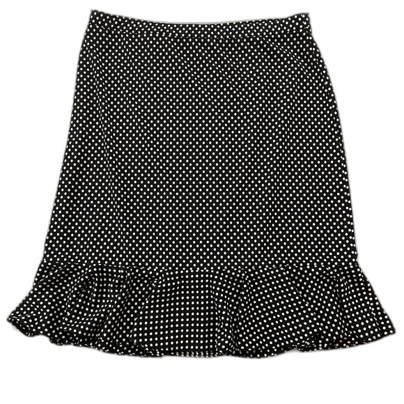 Michael Kors 12 black skirt w/off white dots. - Picture 1 of 6